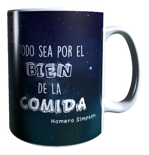 Taza Homero Comiendo Donas En El Espacio . Los Simpsons.
