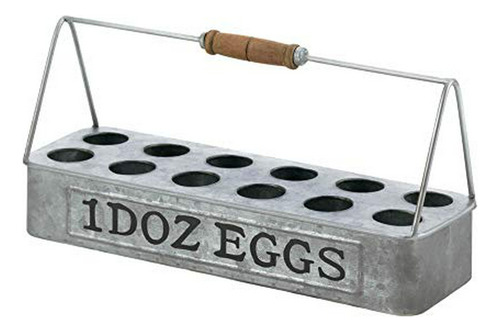 Tom & Co. Cesta Para Huevos De Metal Galvanizado