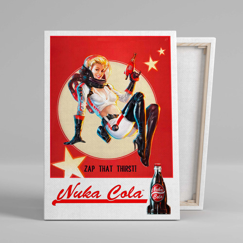 Cuadro Fallout Nuka Cola Canvas Con Bastidor 45x30 Cm