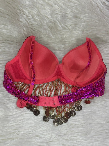 Corpiño Arabe/ Fiestas /upd/ Egresados Rosa Chicle 80-85 (Usado)