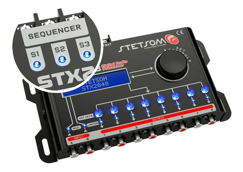 Imagem 2 de 5 de Processador Sequenciador Digital Som Carro Stx2848 Stetsom
