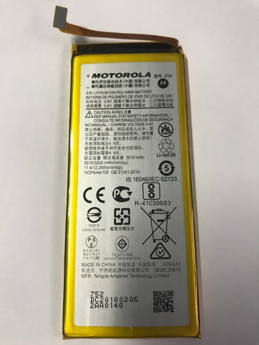 Bateria Motorola Moto G6 Plus 3010mah Xt1926