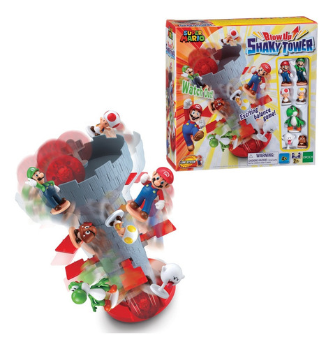 Juego De Mesa Super Mario Torre Con 7 Figuras Coleccionables