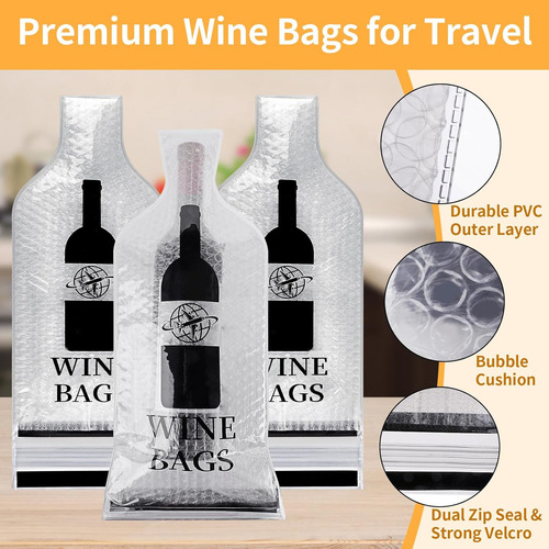 Bolsas Para Vino Reutilizables Doble Capa Antifugas, 32cm X