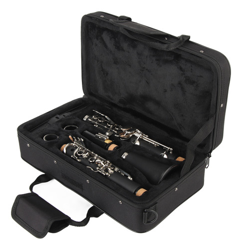 Bb Key Clarinet Set 17 Wood Cleaning Cloth Reed Screwdriver