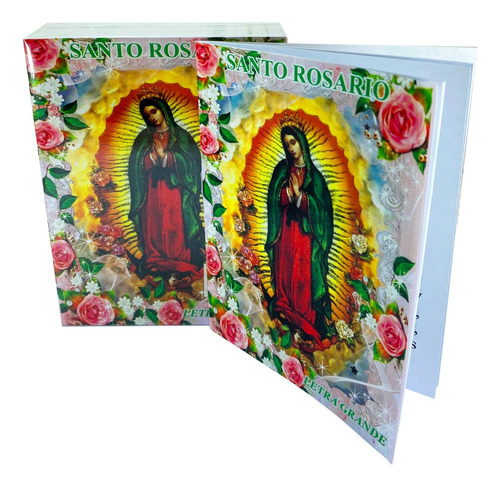 50 Librito Santo Rosario Letra Grande Virgen Guadalupe Libro