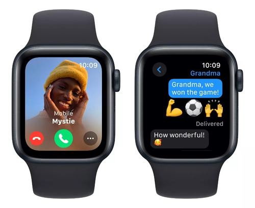 Apple Watch SE GPS (2da Gen) • Caja de aluminio color medianoche de 40 mm • Correa deportiva color medianoche - S/M