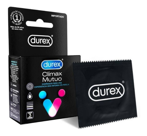 Preservativos Condones Durex Climax Mutuo Látex 3 Unidades 