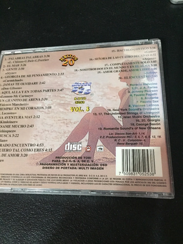 Instrumentales De Todos Los Tiempos - Cd Disco (Usado)