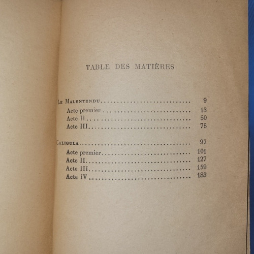 Imagen 4 de 7 de Le Malentendu Suivi De Caligula Albert Camus Gallimard 1947