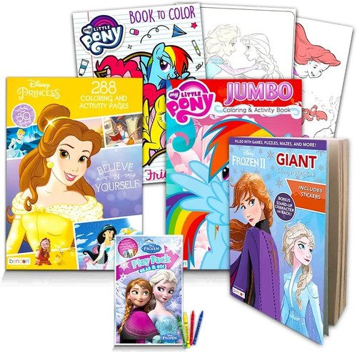 Disney Mlp Libro De Colorear Super Set Para Las Niñas  -3 Gi
