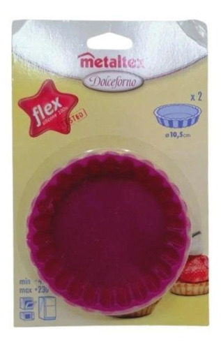 Juego De 2 Moldes De Silicón Mini Para Tartaletas Y Pays Color Violeta