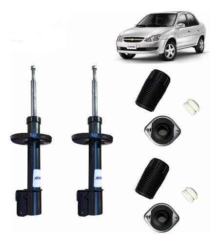 Kit Amortiguadores Del + Cazoletas Chevrolet Corsa Fun 1.4