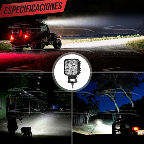 Imagen 7 de 10 de 2 Faros Led Cree Barra 9 Led 27w Cuadrados Jeep 4x4 Off Road