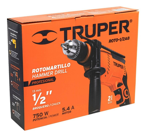 Imagen 3 de 5 de Rotomartillo 1/2'' Profesional 750 W Truper