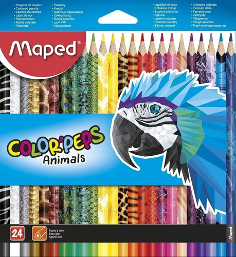 Lápis De Cor 24 Cores Maped Animais