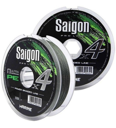 Imagem 2 de 3 de Linha Pesca Multifilamento Saigon 4 Fios 0.20 Mm A 0.37 Mm
