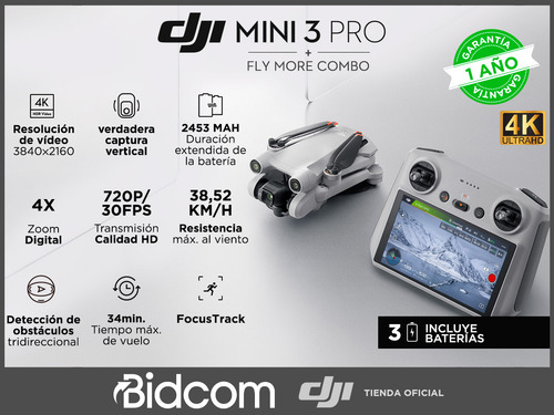 Dji Mini 3 Pro Fly More Kit Plus Control Remoto Inteligente