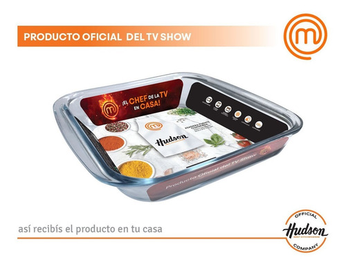 Asadera Vidrio Templado Hudson Cuadrada Horno 24x21x5 Cm