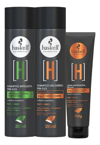 comprar Kit Pra Ele Haskell Shampoo + Anticaspa E Creme Multifunções