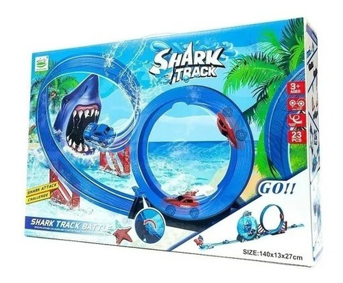 Pista De Auto De Tiburon 17 Pcs Juguete Niños Track Shark