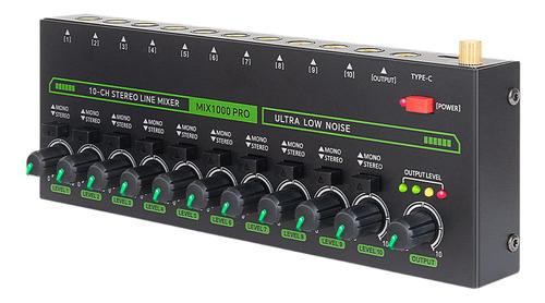 Mixer De Áudio 10 Entradas Mixer De Linha Estéreo