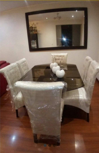 Imagen 7 de 8 de Juego De Comedor De 6 Sillas Tapizadas En Madera Tornillo
