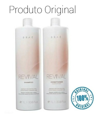 Kit Braé Revival Shampoo 1 Litro E Condicionador 1 Litro