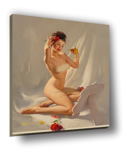 Cuadro Canvas Bastidor Arte Pin Up Mujer Sexy Desnudo 100x80