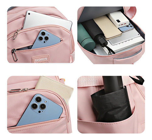 Mochila Escolar Antirrobo Mochila De Viaje Para Jóvenes Bolsa Para Portátil De 16 Pulgadas Mochila Impermeable Unisex 45l Color Rosa