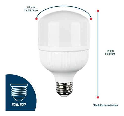 Foco led Icon ICT1W-20W Bulbo color blanco cálido 20W 127V