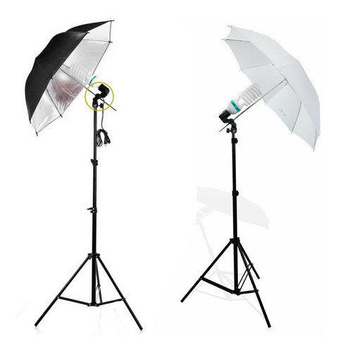 Kit Iluminacion Tripode Sombrilla  Para Estudio Fotografia