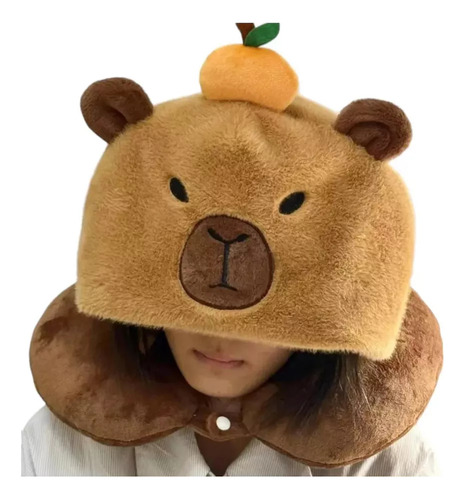 Nuevo Almohada De Viaje Con Sombrero De Capibara De Felpa