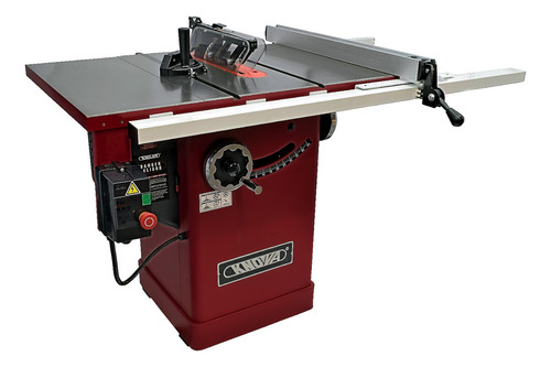 Sierra De Mesa Tipo Industrial De 10 Pulgadas Con Motor Trifásico De 5 Hp 320 V. 60 Hz Para Uso Profesional Con Mesa De Trabajo De Hierro Con Extensiones De 44 X 27 Pulgadas Kn Rxw-10q Knova