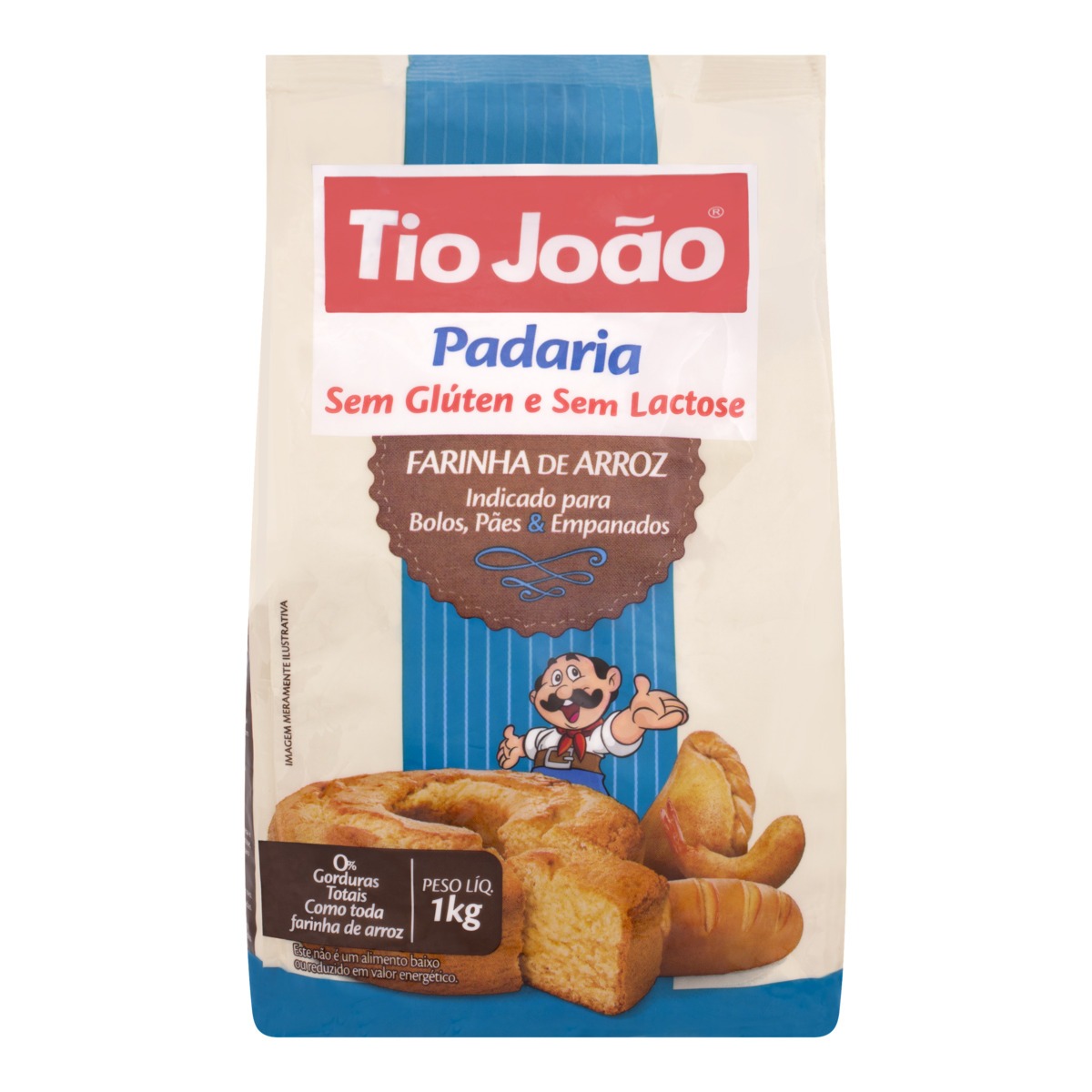 Farinha Tio João Padaria  de arroz sem glúten 1 kg