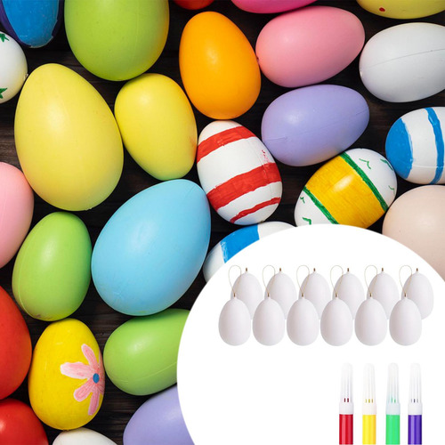 12x Huevos De Pascua Sin Pintar Diy, Rellenos De Cestas 6cm