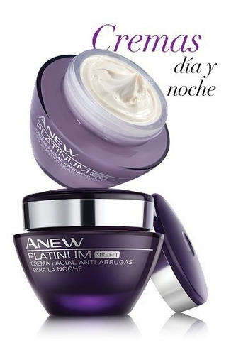 Set Crema Facial Noche Dia Avon Anew Platinum 55+ Protinol