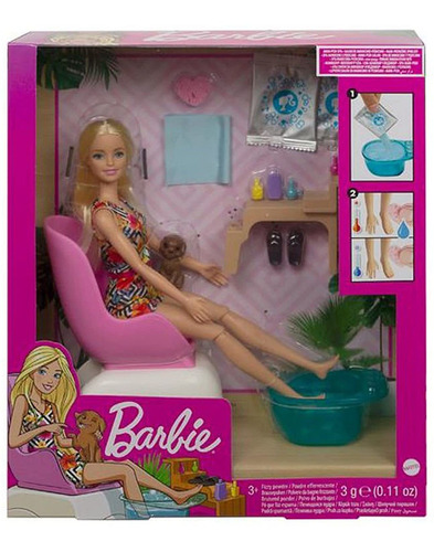 Barbie Mani-pedi - Juego De Spa Con Muñeca Barbie Rubia, Cac
