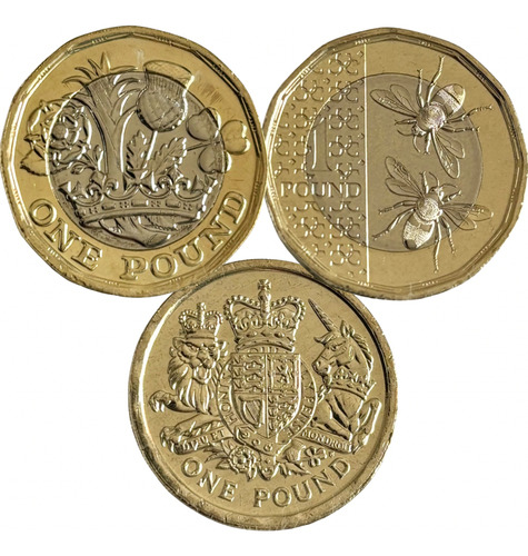 3 Moedas Oficiais De 1 Libra Rainha Elizabeth E Rei Charles