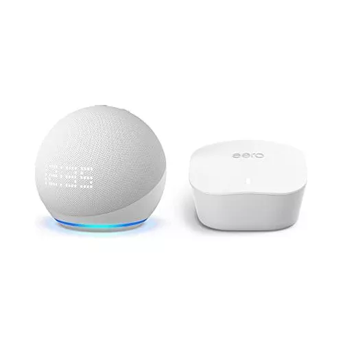 Echo Dot (5.ª generación, modelo de 2022) Negro con eero Mesh Wifi Router