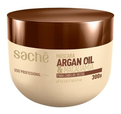 Máscara Argan Oil E Macadâmia Sachê 300g Para Cabelos Secos