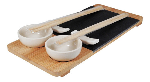 Set Para Sushi Por 2 Con Tabla De Bambu