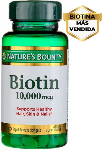 Imagen 1 de 6 de Rápida Absorción Biotina 10,000 Mcg Con 120 Caps
