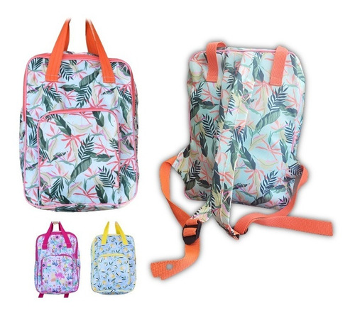 Mochila Bolso Matero Estampado Con Bolsillo Grande 3 Modelos