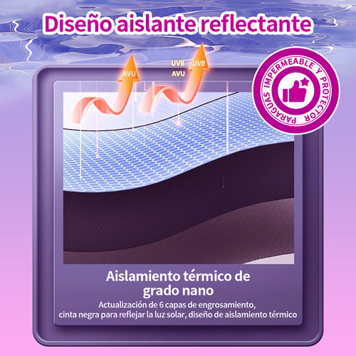 VANANCE Paraguas Automatico Apertura Y Cierre VAN01216 Anti-uv Sombrilla De Bolsillo Con Botón Y Led Rotativo Plegable Grande Protección 2-3 Las Personas Color Rosa Claro