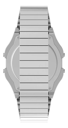 Reloj Digital TIMEX T78587 33mm Clasico Indiglo Banda Extendible Acero Inoxidable Plata
