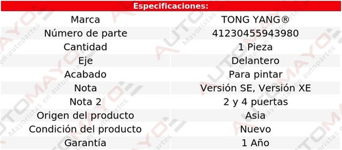 Una Defensa Delantera P/pintar Tong Yang Frontier 1998-2000