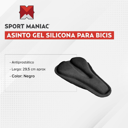 Imagen 3 de 4 de Asiento Gel Silicona Antiprostatico Para Bicis Sport Maniac