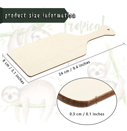 6 Uds Mini Tabla De Cortar De Madera Pequeña Tabla De