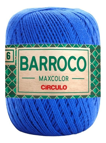 Barbante Barroco Maxcolor 6 Fios 200gr Linha Crochê Colorida Cor Azul Bic-2829